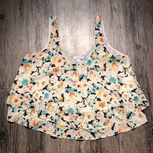 Floral Cropped Flowy Tank